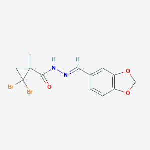 molecular formula C13H12Br2N2O3 B449662 N'-(1,3-benzodioxol-5-ylmethylene)-2,2-dibromo-1-methylcyclopropanecarbohydrazide 