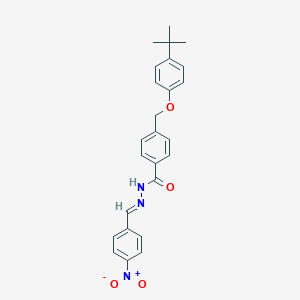 molecular formula C25H25N3O4 B449674 4-[(4-tert-butylphenoxy)methyl]-N'-{4-nitrobenzylidene}benzohydrazide 