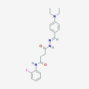 molecular formula C21H25IN4O2 B449675 4-{2-[4-(diethylamino)benzylidene]hydrazino}-N-(2-iodophenyl)-4-oxobutanamide 