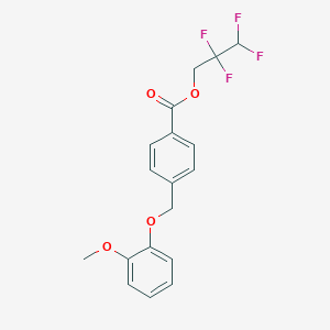 molecular formula C18H16F4O4 B449677 2,2,3,3-Tetrafluoropropyl 4-[(2-methoxyphenoxy)methyl]benzoate 