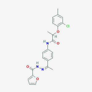 molecular formula C23H22ClN3O4 B449687 2-(2-chloro-4-methylphenoxy)-N-{4-[N-(2-furoyl)ethanehydrazonoyl]phenyl}propanamide 