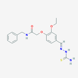 molecular formula C19H22N4O3S B449701 N-benzyl-2-{4-[(E)-(2-carbamothioylhydrazinylidene)methyl]-2-ethoxyphenoxy}acetamide 