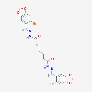 molecular formula C23H22Br2N4O6 B449711 N'~1~,N'~7~-bis[(6-bromo-1,3-benzodioxol-5-yl)methylene]heptanedihydrazide 