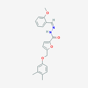 molecular formula C22H22N2O4 B449712 5-[(3,4-dimethylphenoxy)methyl]-N'-(2-methoxybenzylidene)-2-furohydrazide 