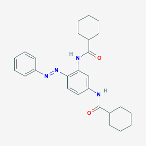 molecular formula C26H32N4O2 B449715 N~1~-{5-[(CYCLOHEXYLCARBONYL)AMINO]-2-[(E)-2-PHENYL-1-DIAZENYL]PHENYL}-1-CYCLOHEXANECARBOXAMIDE 