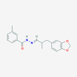 molecular formula C19H20N2O3 B449716 N'-[3-(1,3-benzodioxol-5-yl)-2-methylpropylidene]-3-methylbenzohydrazide 