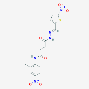 molecular formula C16H15N5O6S B449720 N-{4-nitro-2-methylphenyl}-4-[2-({5-nitro-2-thienyl}methylene)hydrazino]-4-oxobutanamide 