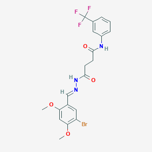 molecular formula C20H19BrF3N3O4 B449724 4-[2-(5-bromo-2,4-dimethoxybenzylidene)hydrazino]-4-oxo-N-[3-(trifluoromethyl)phenyl]butanamide 