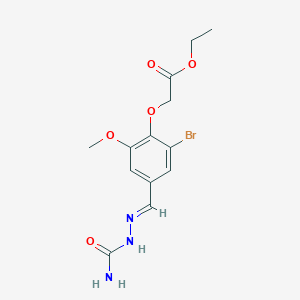 molecular formula C13H16BrN3O5 B449730 ethyl {2-bromo-4-[(E)-(2-carbamoylhydrazinylidene)methyl]-6-methoxyphenoxy}acetate 