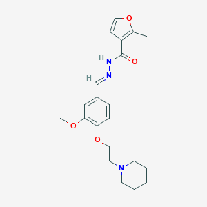 molecular formula C21H27N3O4 B449734 N'-{3-methoxy-4-[2-(1-piperidinyl)ethoxy]benzylidene}-2-methyl-3-furohydrazide 
