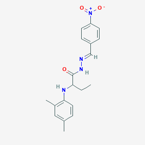 2-(2,4-dimethylanilino)-N'-{4-nitrobenzylidene}butanohydrazide