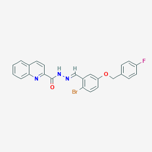 molecular formula C24H17BrFN3O2 B449759 N'-{2-bromo-5-[(4-fluorobenzyl)oxy]benzylidene}-2-quinolinecarbohydrazide 
