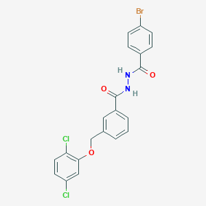molecular formula C21H15BrCl2N2O3 B449795 N'-(4-bromobenzoyl)-3-[(2,5-dichlorophenoxy)methyl]benzohydrazide 