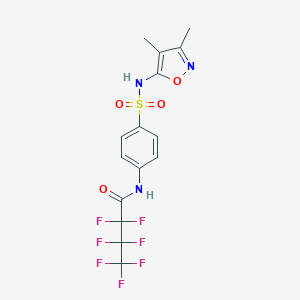 molecular formula C15H12F7N3O4S B449805 N-(4-{[(3,4-dimethyl-5-isoxazolyl)amino]sulfonyl}phenyl)-2,2,3,3,4,4,4-heptafluorobutanamide 