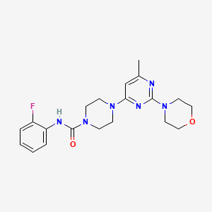 molecular formula C20H25FN6O2 B4498115 N-(2-Fluorophenyl)-4-[6-methyl-2-(morpholin-4-YL)pyrimidin-4-YL]piperazine-1-carboxamide 