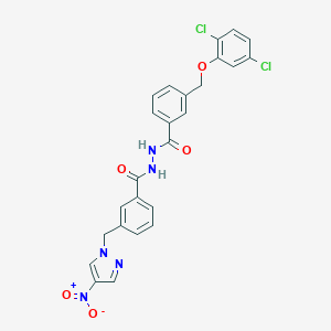molecular formula C25H19Cl2N5O5 B449813 N'~1~-{3-[(2,5-DICHLOROPHENOXY)METHYL]BENZOYL}-3-[(4-NITRO-1H-PYRAZOL-1-YL)METHYL]BENZOHYDRAZIDE 