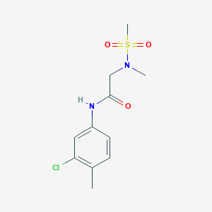 molecular formula C11H15ClN2O3S B4498135 N-(3-chloro-4-methylphenyl)-2-[methyl(methylsulfonyl)amino]acetamide 