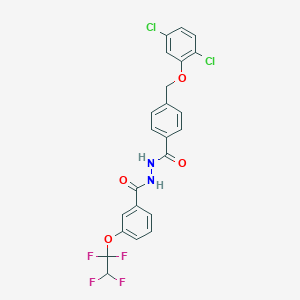 molecular formula C23H16Cl2F4N2O4 B449828 N'-[4-[(2,5-dichlorophenoxy)methyl]benzoyl]-3-(1,1,2,2-tetrafluoroethoxy)benzohydrazide 
