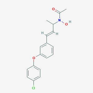molecular formula C18H18ClNO3 B044983 Acetamide, N-[(2E)-3-[3-(4-chlorophenoxy)phenyl]-1-methyl-2-propen-1-yl]-N-hydroxy- CAS No. 121488-61-7
