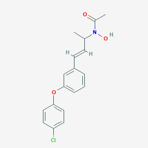 molecular formula C18H18ClNO3 B044983 N-(3-(3-(4-Chlorophenoxy)phenyl)-1-methylprop-2-enyl)acetohydroxamic acid CAS No. 121488-61-7