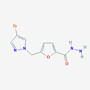 molecular formula C9H9BrN4O2 B449832 5-[(4-bromo-1H-pyrazol-1-yl)methyl]-2-furohydrazide CAS No. 402729-65-1