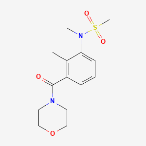 molecular formula C14H20N2O4S B4498422 N-methyl-N-[2-methyl-3-(morpholine-4-carbonyl)phenyl]methanesulfonamide 