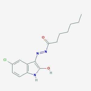 molecular formula C15H18ClN3O2 B449845 N'-(5-chloro-2-oxo-1,2-dihydro-3H-indol-3-ylidene)heptanohydrazide 