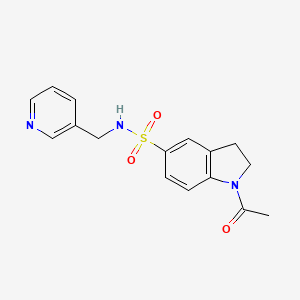 molecular formula C16H17N3O3S B4498705 1-ACETYL-N-[(PYRIDIN-3-YL)METHYL]-2,3-DIHYDRO-1H-INDOLE-5-SULFONAMIDE 
