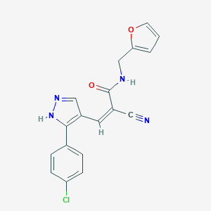 molecular formula C18H13ClN4O2 B449872 3-[3-(4-chlorophenyl)-1H-pyrazol-4-yl]-2-cyano-N-(2-furylmethyl)acrylamide 