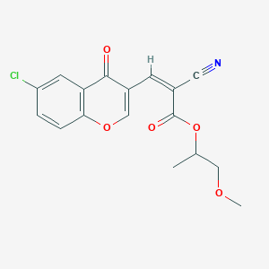 molecular formula C17H14ClNO5 B449877 2-methoxy-1-methylethyl 3-(6-chloro-4-oxo-4H-chromen-3-yl)-2-cyanoacrylate 