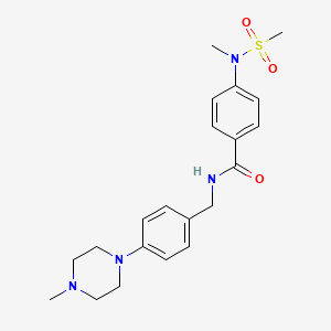 molecular formula C21H28N4O3S B4498775 4-[methyl(methylsulfonyl)amino]-N-[4-(4-methyl-1-piperazinyl)benzyl]benzamide 