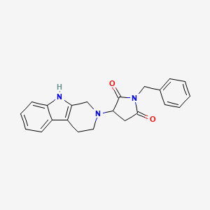 molecular formula C22H21N3O2 B4498790 1-benzyl-3-(1,3,4,9-tetrahydro-2H-beta-carbolin-2-yl)pyrrolidine-2,5-dione 