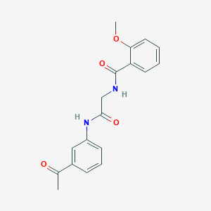 molecular formula C18H18N2O4 B4498859 N-{2-[(3-acetylphenyl)amino]-2-oxoethyl}-2-methoxybenzamide 