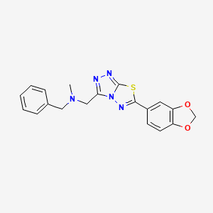 molecular formula C19H17N5O2S B4498862 1-[6-(1,3-benzodioxol-5-yl)[1,2,4]triazolo[3,4-b][1,3,4]thiadiazol-3-yl]-N-benzyl-N-methylmethanamine 