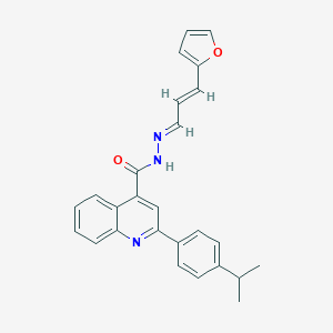 molecular formula C26H23N3O2 B449893 N'-[3-(2-furyl)-2-propenylidene]-2-(4-isopropylphenyl)-4-quinolinecarbohydrazide 