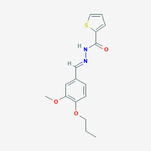 molecular formula C16H18N2O3S B449898 N'-(3-methoxy-4-propoxybenzylidene)-2-thiophenecarbohydrazide 