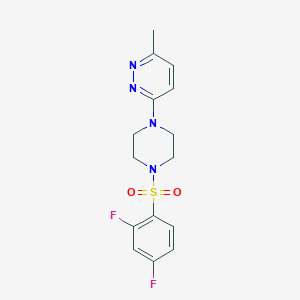 molecular formula C15H16F2N4O2S B4499012 3-{4-[(2,4-difluorophenyl)sulfonyl]-1-piperazinyl}-6-methylpyridazine 