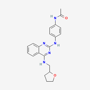 molecular formula C21H23N5O2 B4499022 N-[4-({4-[(tetrahydro-2-furanylmethyl)amino]-2-quinazolinyl}amino)phenyl]acetamide 