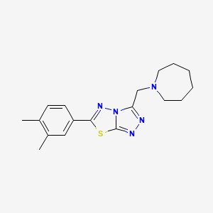 molecular formula C18H23N5S B4499066 3-(Azepan-1-ylmethyl)-6-(3,4-dimethylphenyl)[1,2,4]triazolo[3,4-b][1,3,4]thiadiazole 