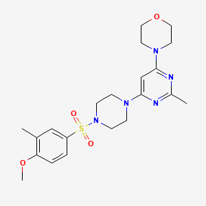 molecular formula C21H29N5O4S B4499072 4-{6-[4-(4-Methoxy-3-methylbenzenesulfonyl)piperazin-1-YL]-2-methylpyrimidin-4-YL}morpholine 
