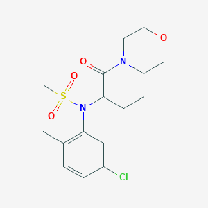 molecular formula C16H23ClN2O4S B4499085 N-(5-chloro-2-methylphenyl)-N-[1-(4-morpholinylcarbonyl)propyl]methanesulfonamide 