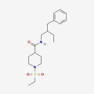 molecular formula C19H30N2O3S B4499115 N-(2-BENZYLBUTYL)-1-(ETHANESULFONYL)PIPERIDINE-4-CARBOXAMIDE 
