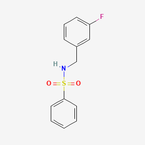 molecular formula C13H12FNO2S B4499141 N-[(3-fluorophenyl)methyl]benzenesulfonamide 