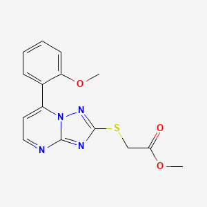 molecular formula C15H14N4O3S B4499158 METHYL 2-{[7-(2-METHOXYPHENYL)-[1,2,4]TRIAZOLO[1,5-A]PYRIMIDIN-2-YL]SULFANYL}ACETATE 