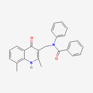 molecular formula C25H22N2O2 B4499159 N-[(2,8-dimethyl-4-oxo-1,4-dihydro-3-quinolinyl)methyl]-N-phenylbenzamide 