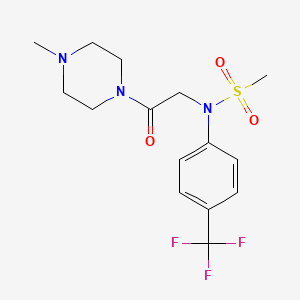 molecular formula C15H20F3N3O3S B4499243 N-[2-(4-methyl-1-piperazinyl)-2-oxoethyl]-N-[4-(trifluoromethyl)phenyl]methanesulfonamide 