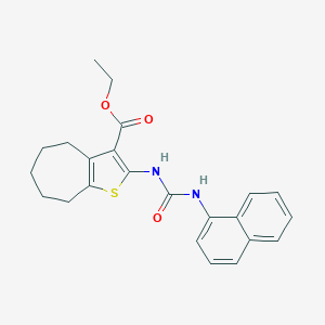 molecular formula C23H24N2O3S B449929 ethyl 2-{[(1-naphthylamino)carbonyl]amino}-5,6,7,8-tetrahydro-4H-cyclohepta[b]thiophene-3-carboxylate 