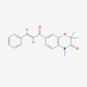 molecular formula C20H19NO3 B044993 2,2,4-trimethyl-7-[(E)-3-phenylprop-2-enoyl]-1,4-benzoxazin-3-one CAS No. 123172-58-7