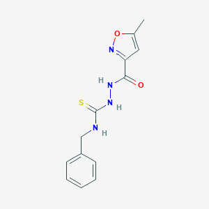 molecular formula C13H14N4O2S B449935 N-benzyl-2-[(5-methyl-3-isoxazolyl)carbonyl]hydrazinecarbothioamide 