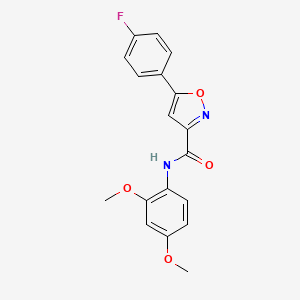 molecular formula C18H15FN2O4 B4499364 N-(2,4-dimethoxyphenyl)-5-(4-fluorophenyl)-1,2-oxazole-3-carboxamide 
